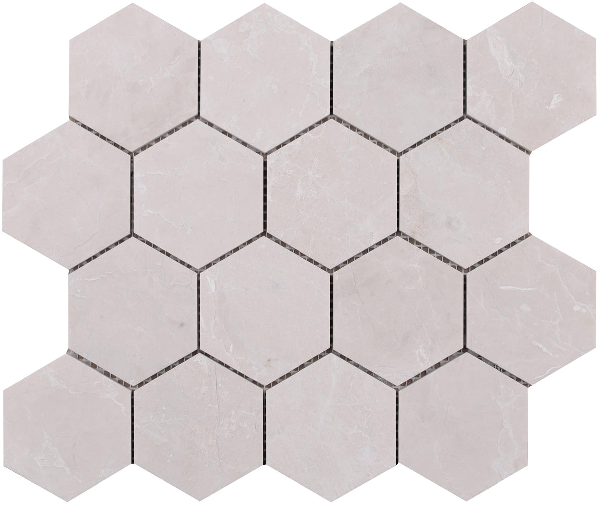 Moon Cream Hexagon 3&#39;&#39; Honed Mosaic