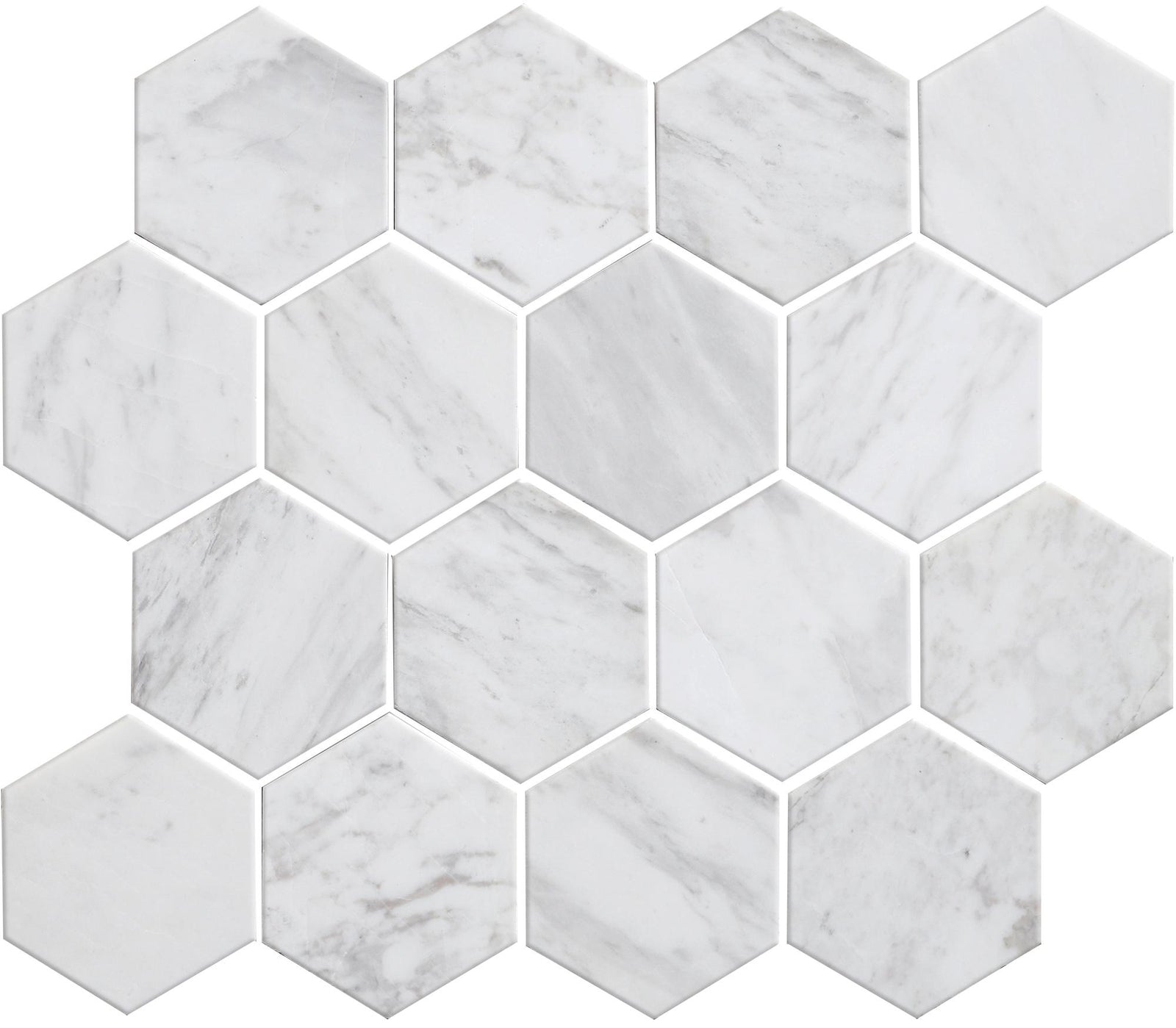 Volakas Hexagon 3'' Honed Mosaic Mosaic 