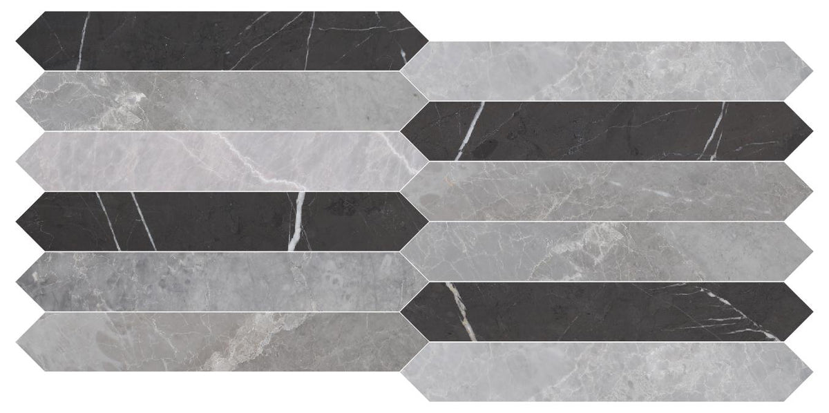 Mount Grey Plain Honed Picket 2&#39;&#39;x12&#39;&#39; 3/8&#39;&#39; Field Tile &amp; Earth Grey Honed Picket 2&#39;&#39;x12&#39;&#39; 3/8&#39;&#39; Field Tile | Picket Field Tile