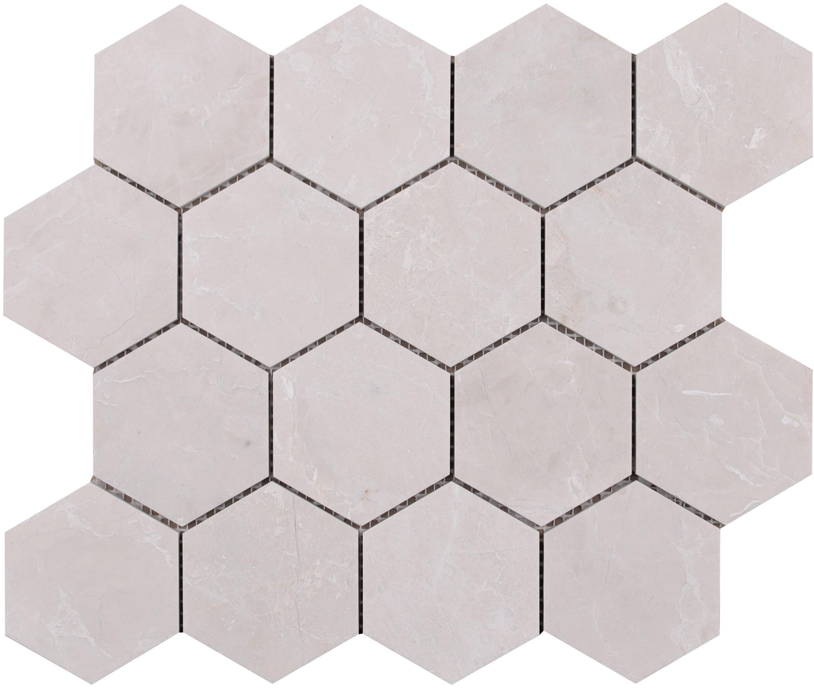 Moon Cream Hexagon 3'' Honed Mosaic Mosaic 