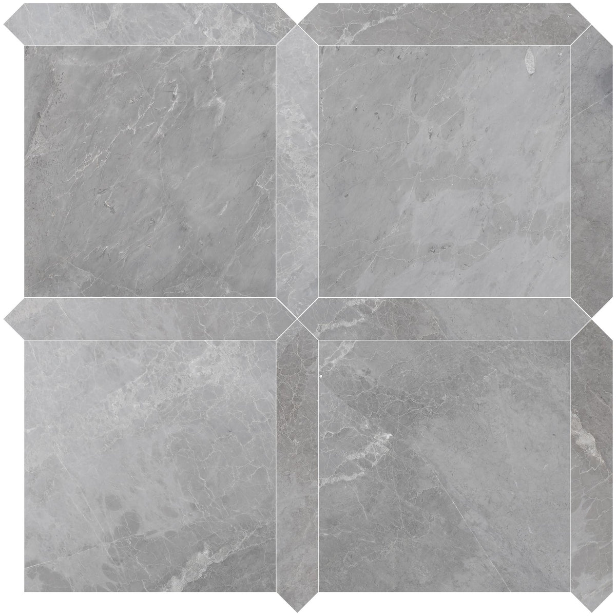 Earth Grey Honed 12&#39;&#39; x 12&#39;&#39;  x 3/8&#39;&#39; Field Tile &amp; Earth Grey Honed Picket 2&#39;&#39;x12&#39;&#39; 3/8&#39;&#39; Field Tile | Picket Square