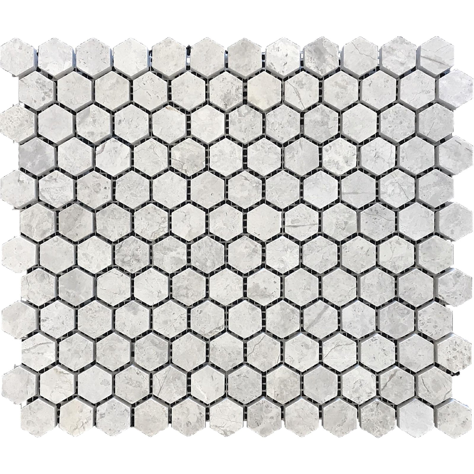 Tundra Grey Hexagon 1'' Honed Mosaic Mosaic 