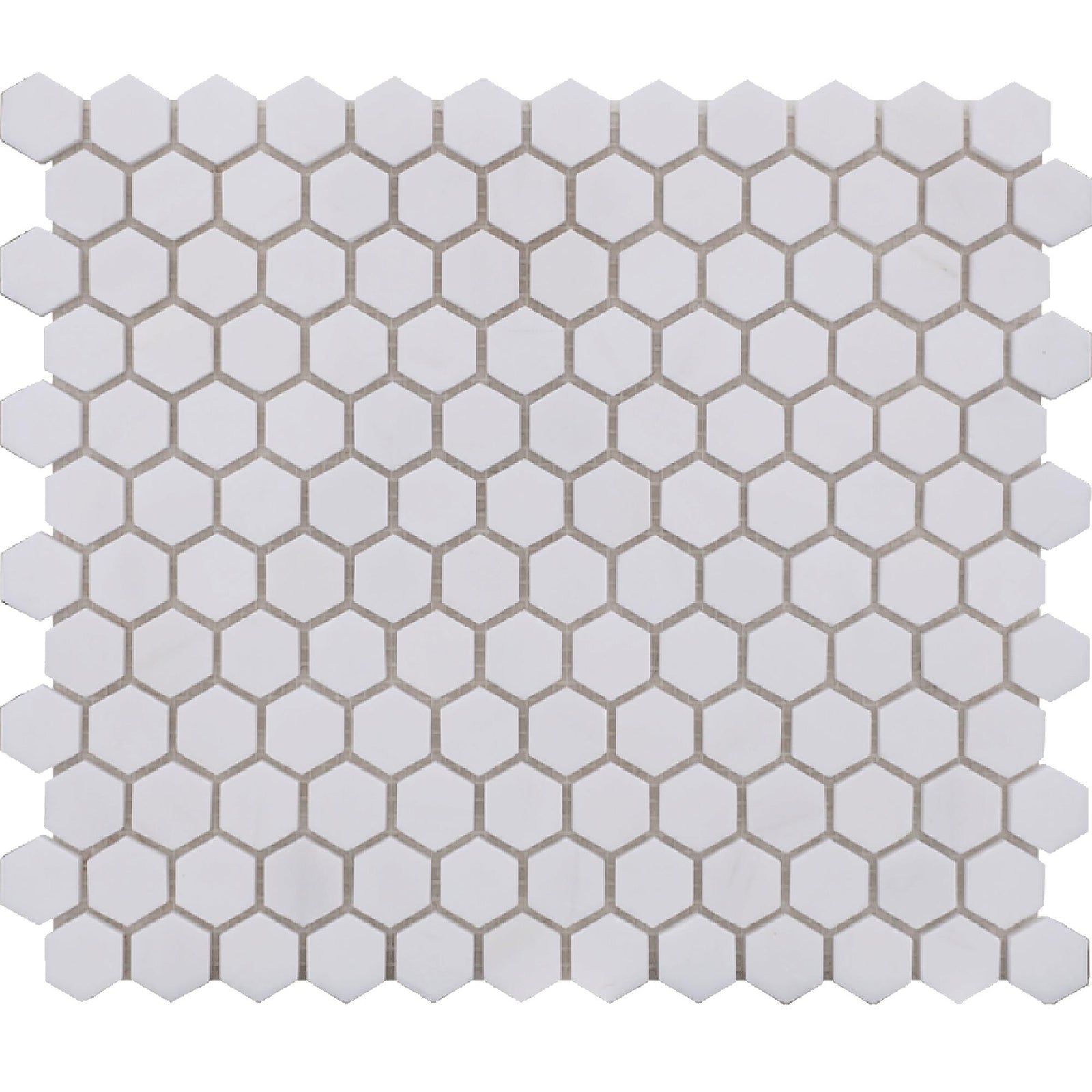 Glacier White Hexagon 1'' Honed Mosaic Mosaic 