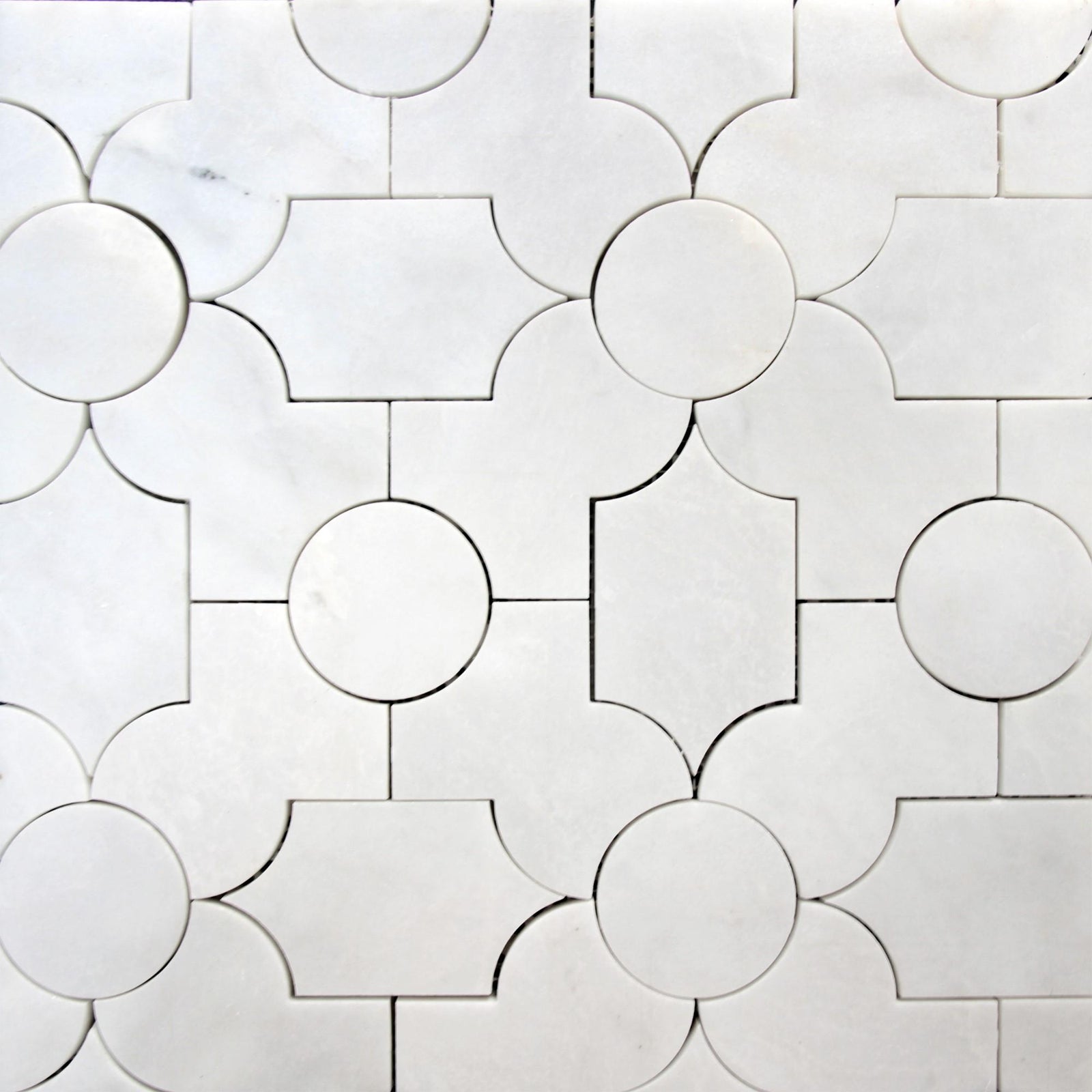 Pearl White Daisy Honed Mosaic Mosaic 
