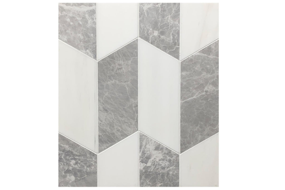 Glacier White Honed Swan Left 3/8&#39;&#39; Field Tile