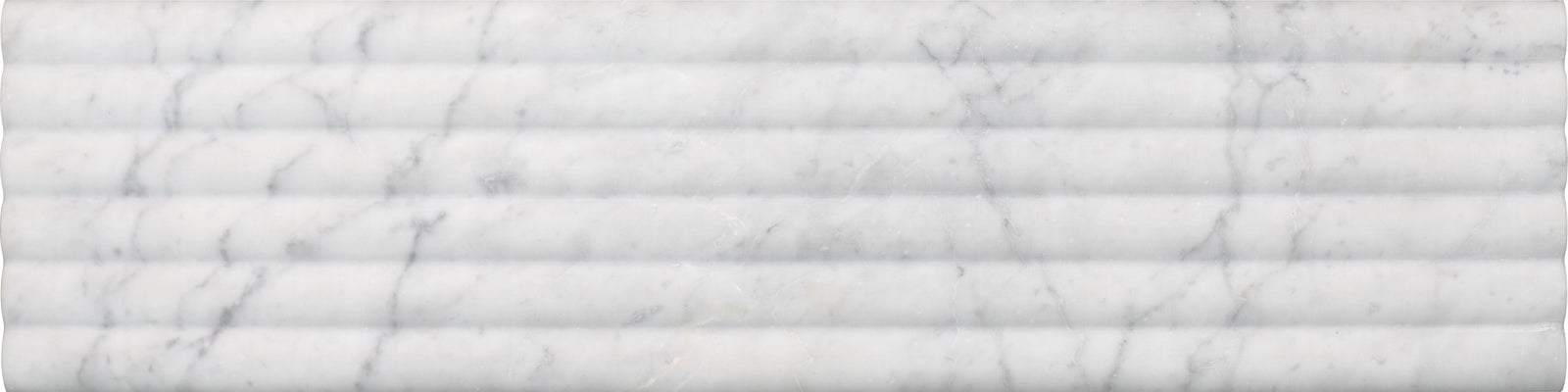 Bianco Carrara Honed Flute-Out 6'' x 24''  x 3/8'' Field Tile Field Tile 