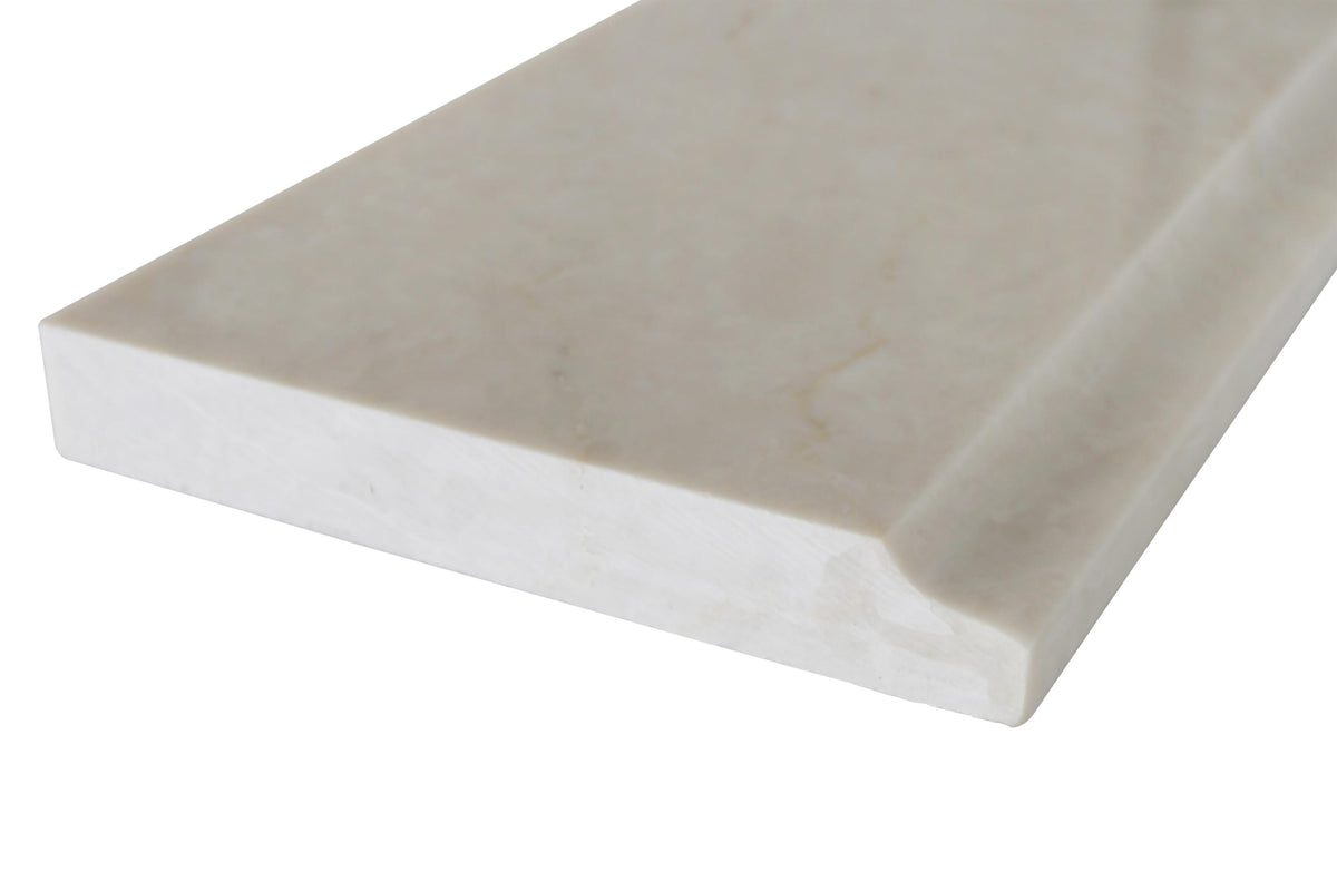 Crema Ella Polished Threshold Double Side Beveled 4&#39;&#39; x 36&#39;&#39;  Molding Molding Crema Ella Threshold Double Side Beveled 4&#39;&#39; x 36&#39;&#39; Marble Molding