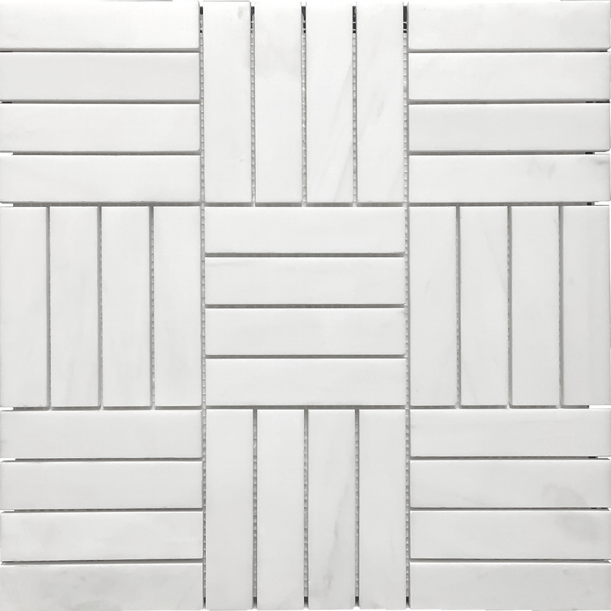 Glacier White Double Brick 1''x4'' Honed Mosaic