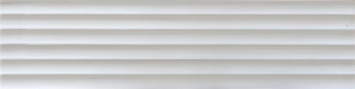 Glacier White Honed Flute-In 6&#39;&#39; x 24&#39;&#39;  x 3/8&#39;&#39; Field Tile