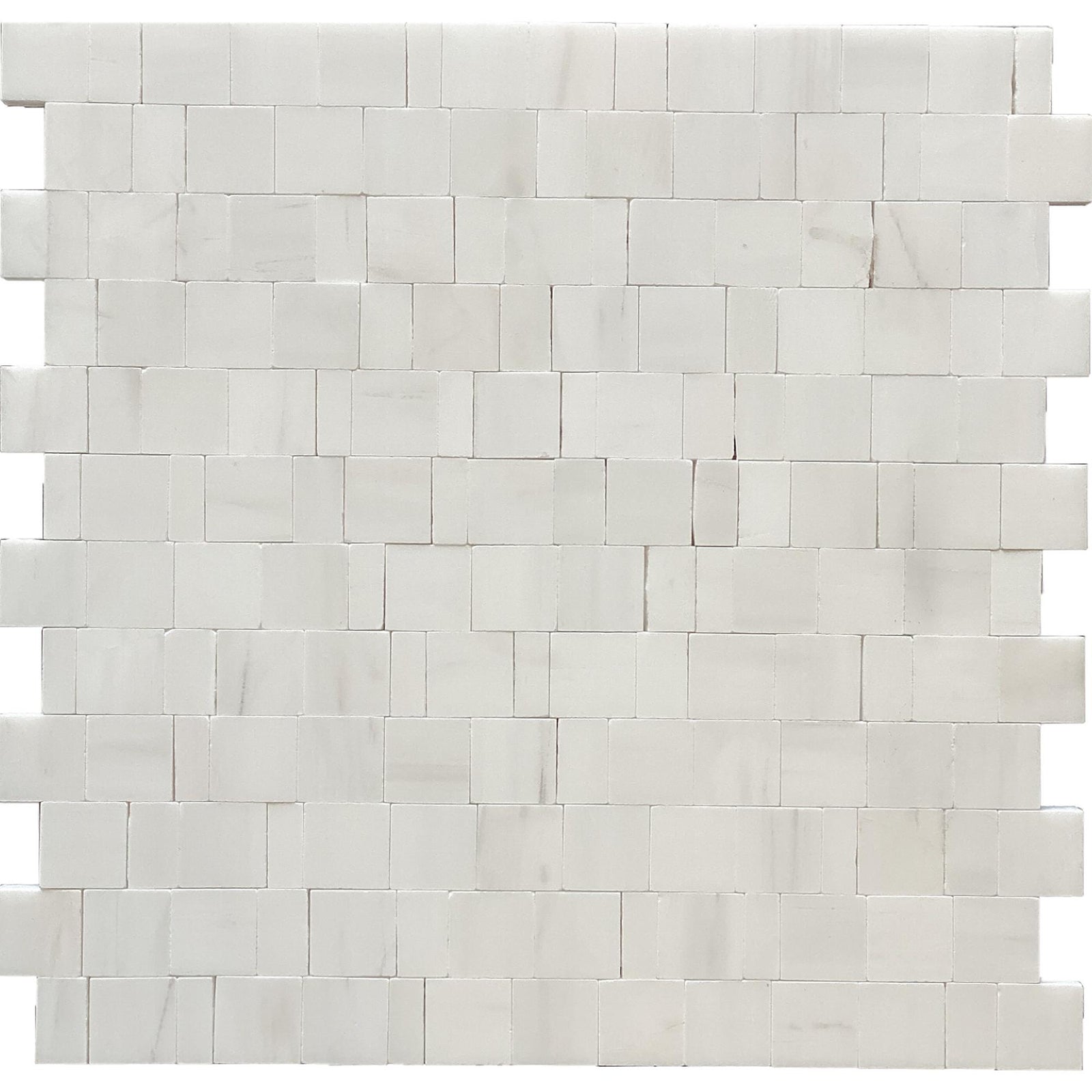 Glacier White Broken Joint 004 Honed Mosaic Mosaic 