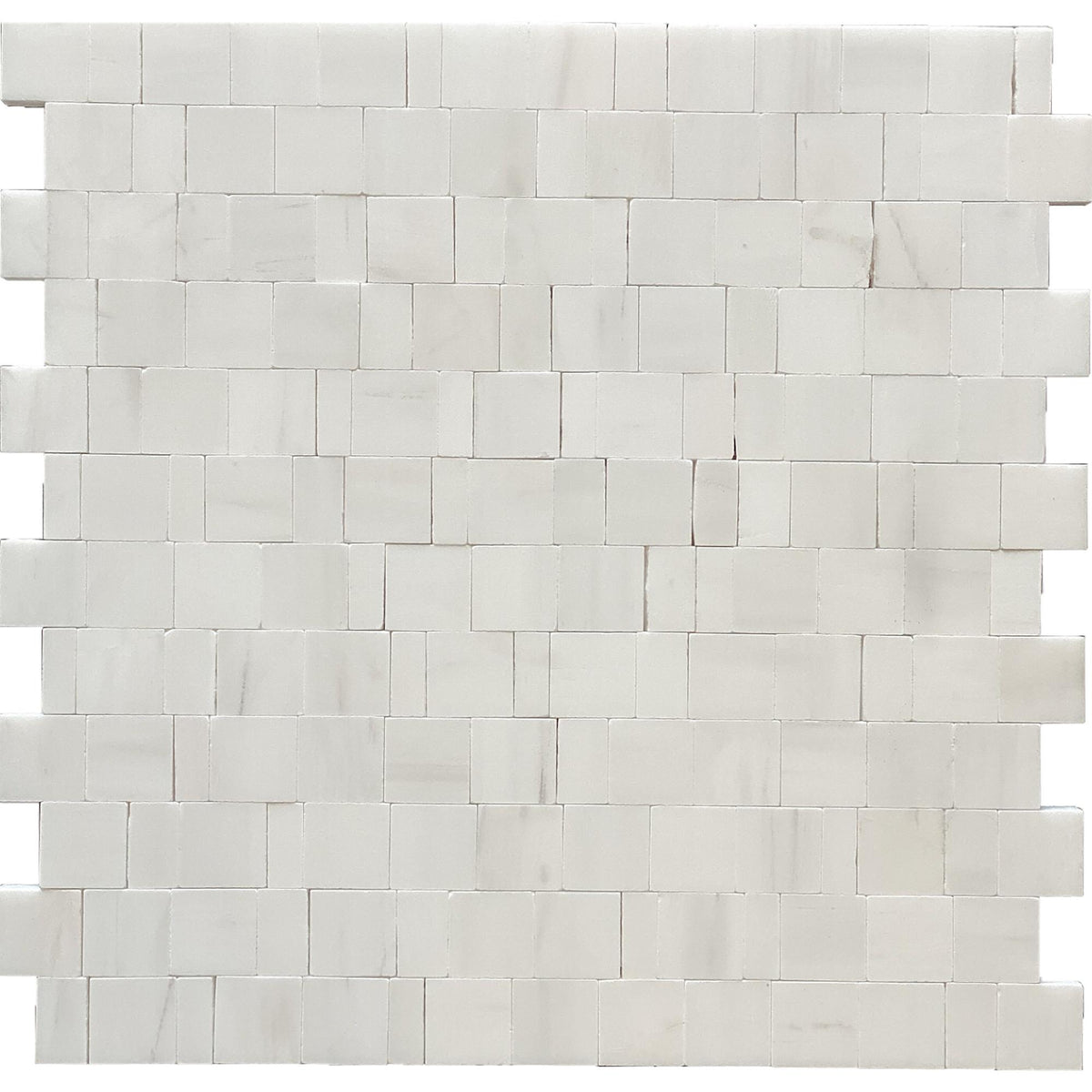 Glacier White Broken Joint 004 Honed Mosaic