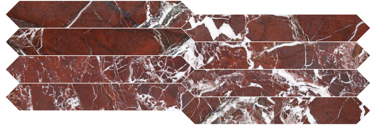 Rosso Levanto Honed Picket 2''x12''  x 3/8'' Field Tile