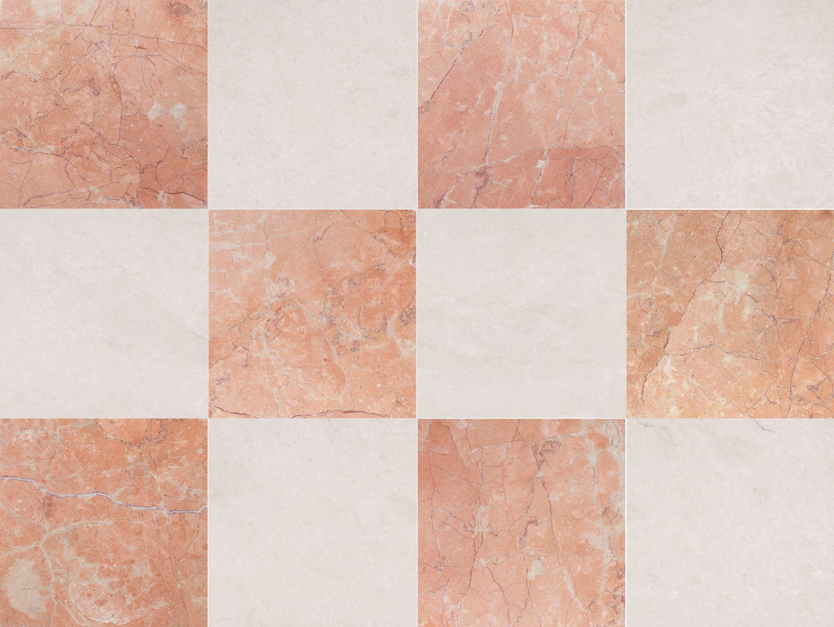 Bellini Polished &amp; Crema Ella Polished 12&#39;&#39; x 12&#39;&#39;  x 3/8&#39;&#39; Checker Board Field Tile