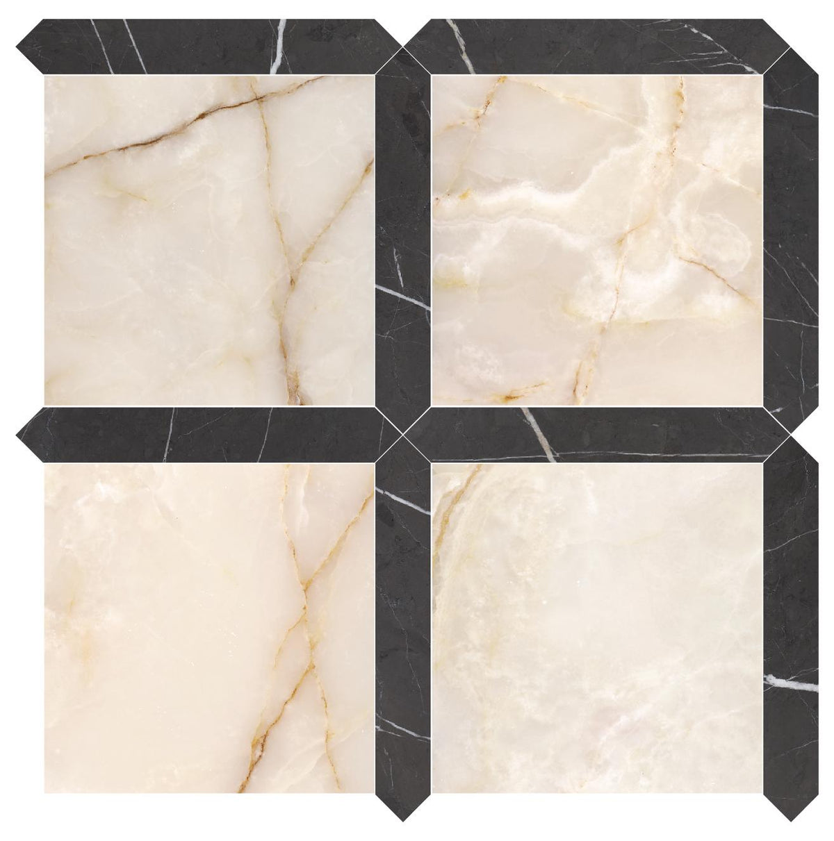 White Onyx Honed 12&#39;&#39; x 12&#39;&#39;  x 3/8&#39;&#39; Field Tile &amp; Mount Grey Plain Honed Picket 2&#39;&#39;x12&#39;&#39; 3/8&#39;&#39; Field Tile | Picket Square