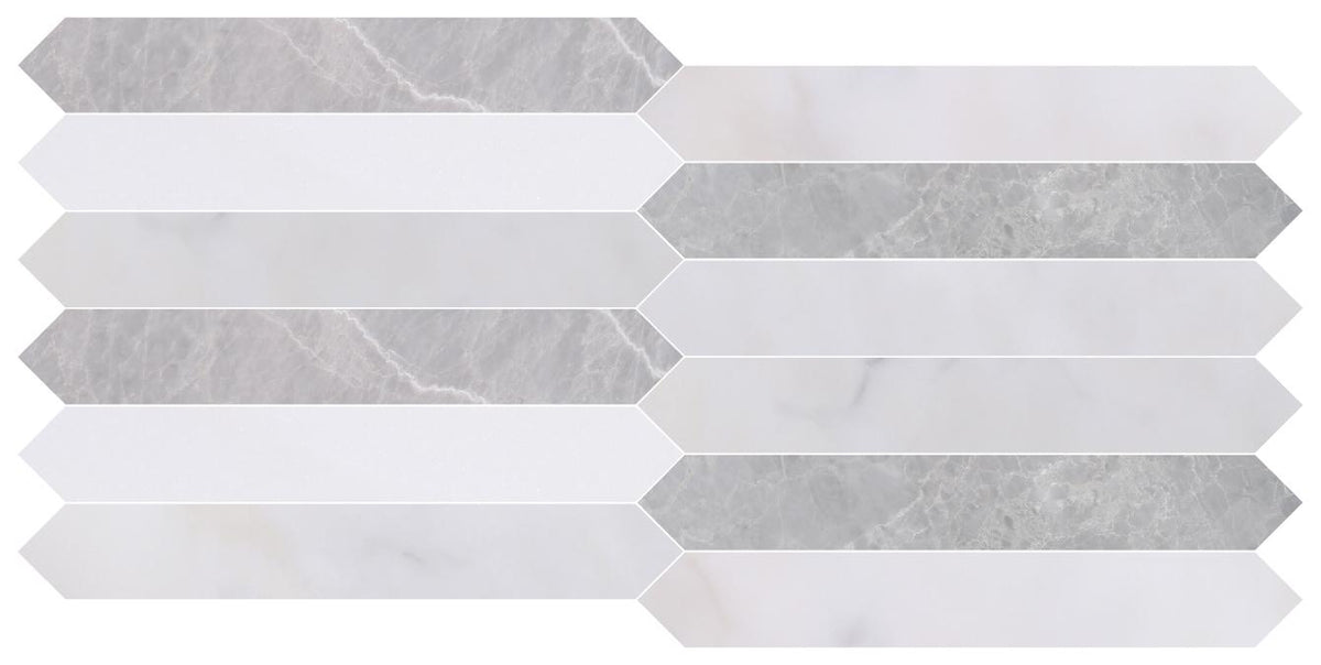 Earth Grey Honed Picket 2&#39;&#39;x12&#39;&#39; 3/8&#39;&#39; Field Tile &amp; Afyon White Honed Picket 2&#39;&#39;x12&#39;&#39; 3/8&#39;&#39; Field Tile | Picket Field Tile