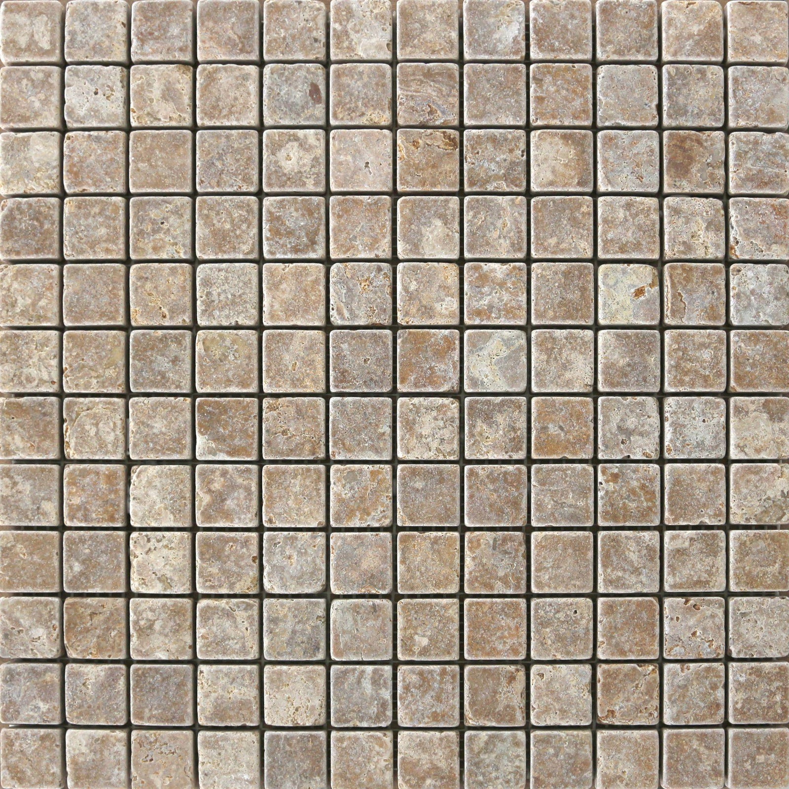 Kona Brown CC 1''x1'' Tumbled Mosaic Mosaic 