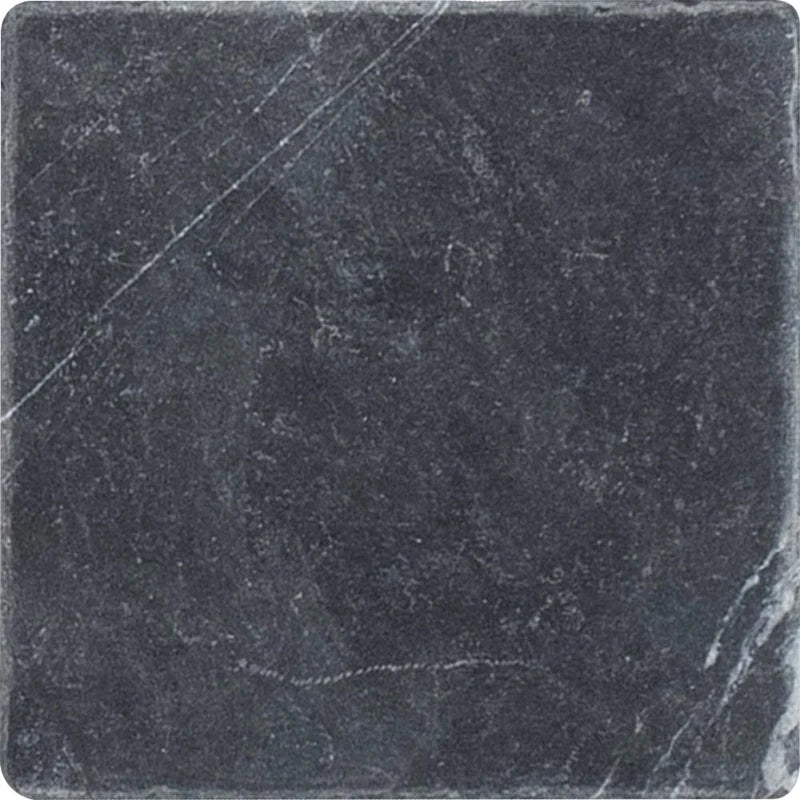 Black Silk Tumbled 3'' x 3''  x 3/8'' Field Tile