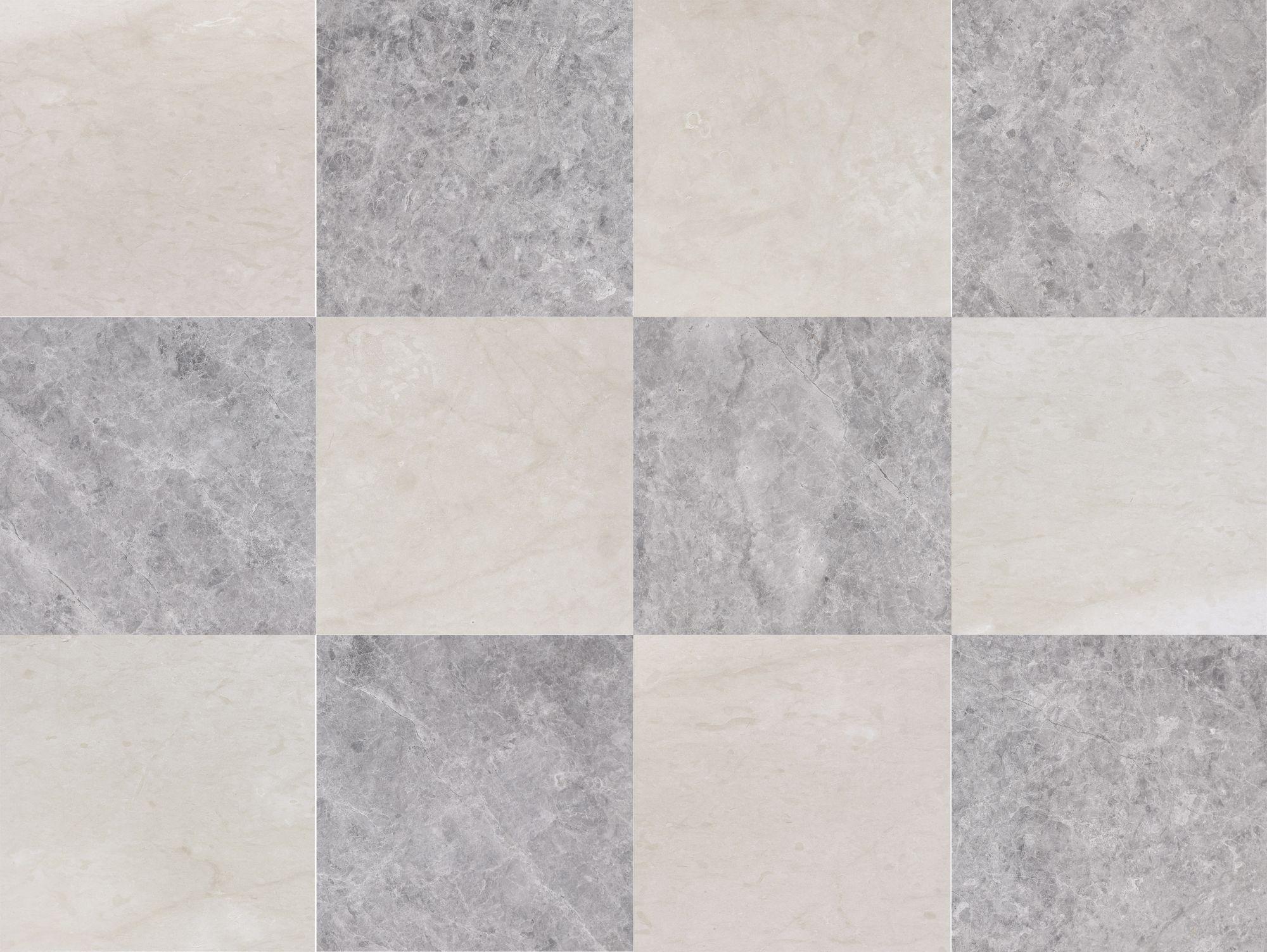 Altura Stone and TileCream Ole Honed & Tundra Blue Honed 12'' x 12'' x ...