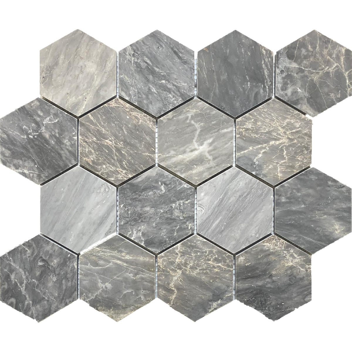 North Sky Hexagon 3&#39;&#39; Honed Mosaic
