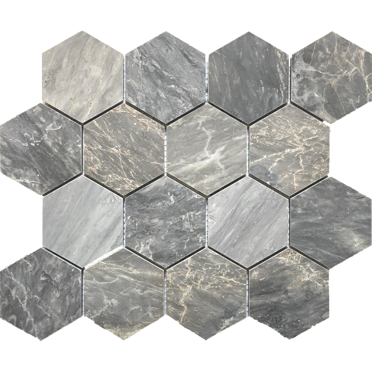 North Sky Hexagon 3&#39;&#39; Honed Mosaic Mosaic North Sky Hexagon 3&#39;&#39; Limestone Mosaic