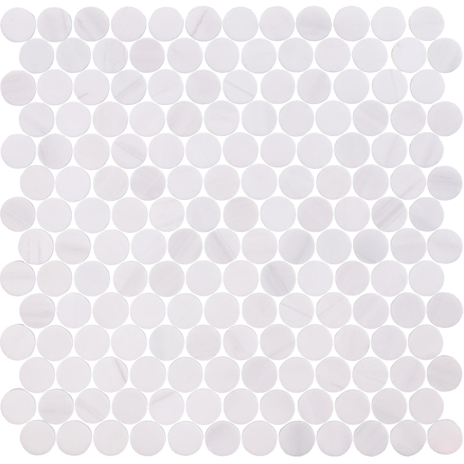Glacier White Penny Round Honed Mosaic Mosaic 