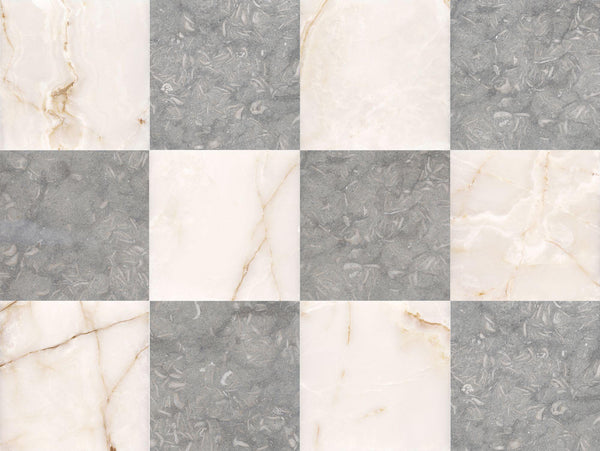 Altura Stone and TileBlue Grey Satin & White Onyx Polished 12'' x 12 ...