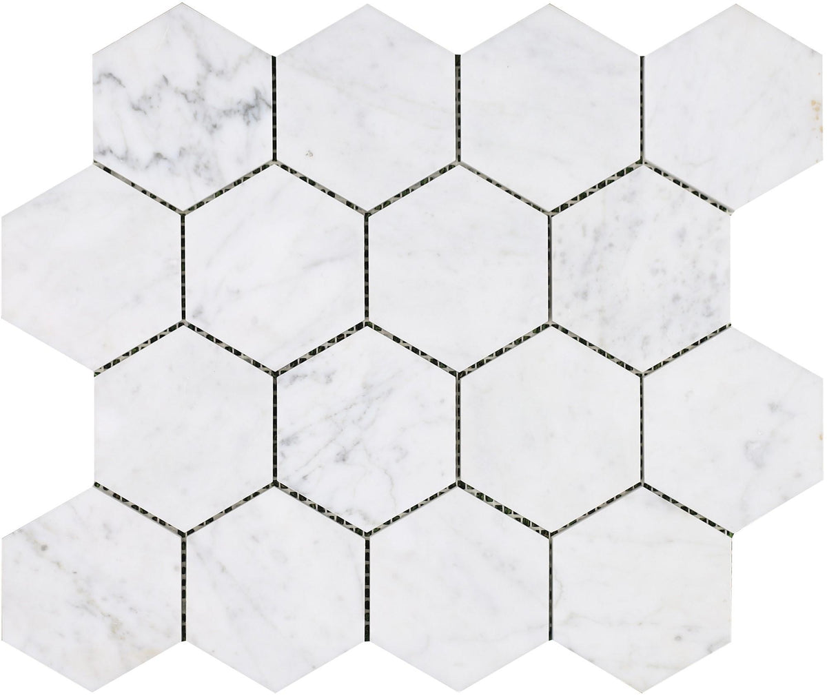 Bianco Carrara Honed Hexagon 10&#39;&#39; 3/8&#39;&#39; Field Tile