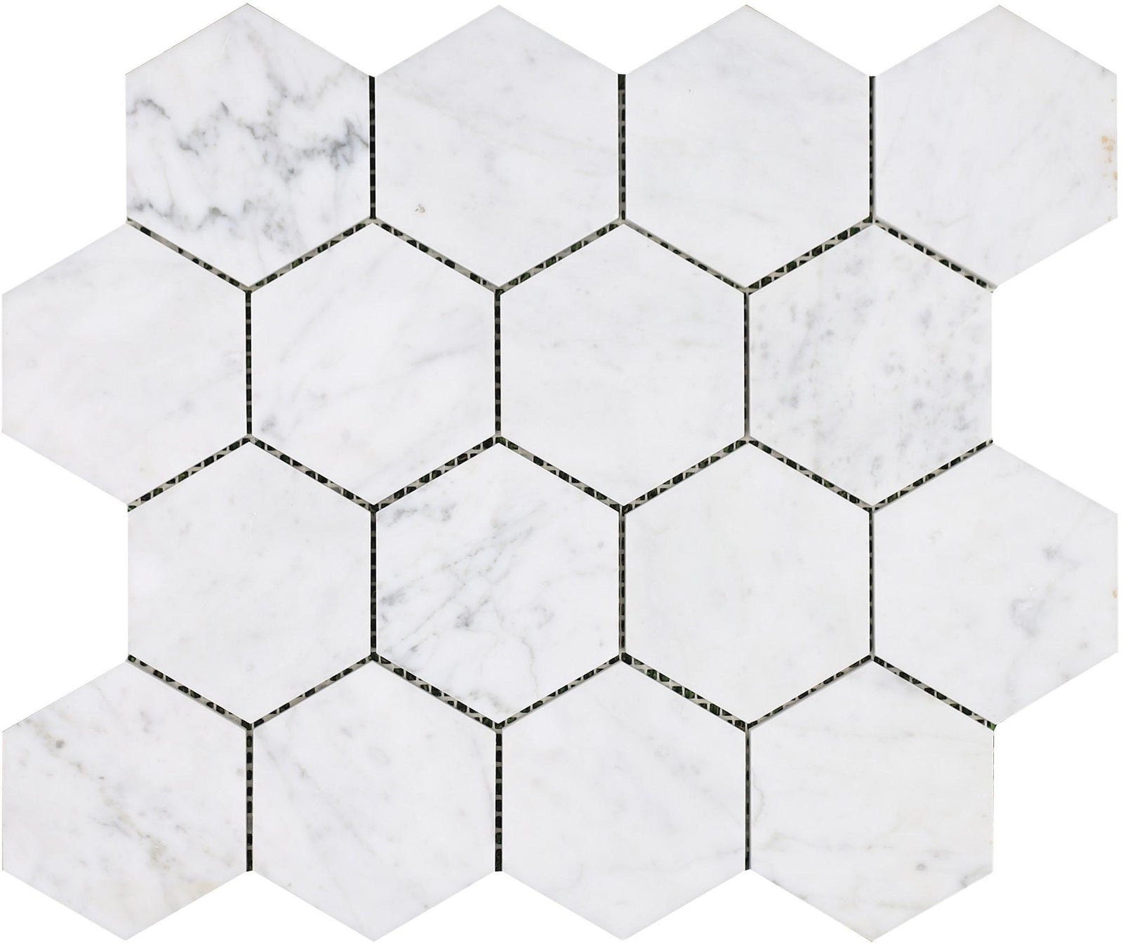 Bianco Carrara Honed Hexagon 10'' 3/8'' Field Tile Field Tile 