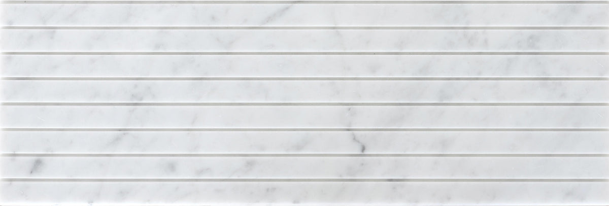 Bianco Carrara Honed Groove 6&#39;&#39; x 24&#39;&#39;  x 1/2&#39;&#39; Field Tile