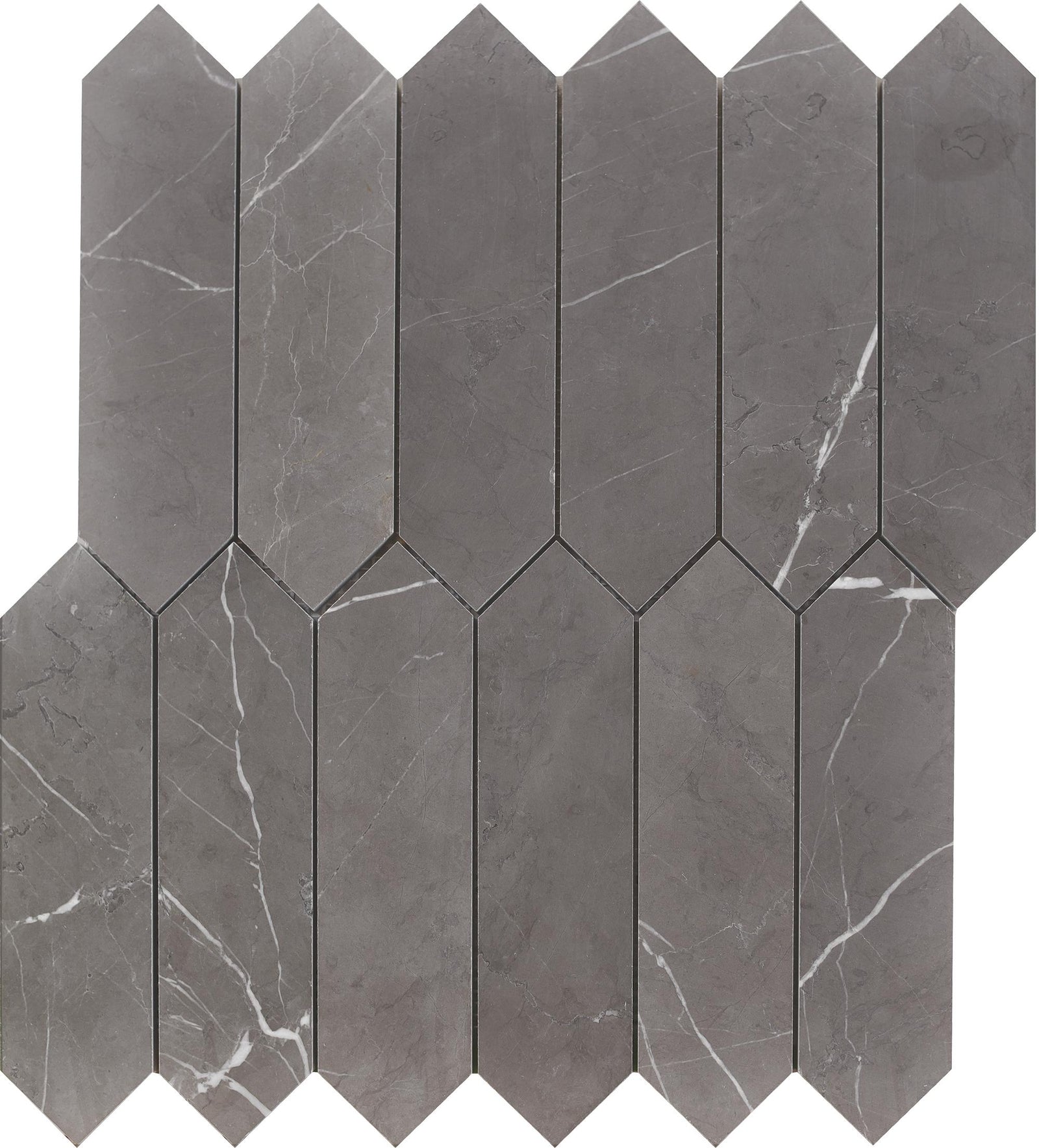 Mount Grey Plain Picket 2''x8'' Honed Mosaic Mosaic 