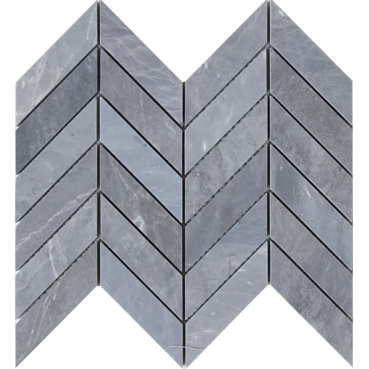 Earth Grey Chevron 1''x4'' Honed Mosaic