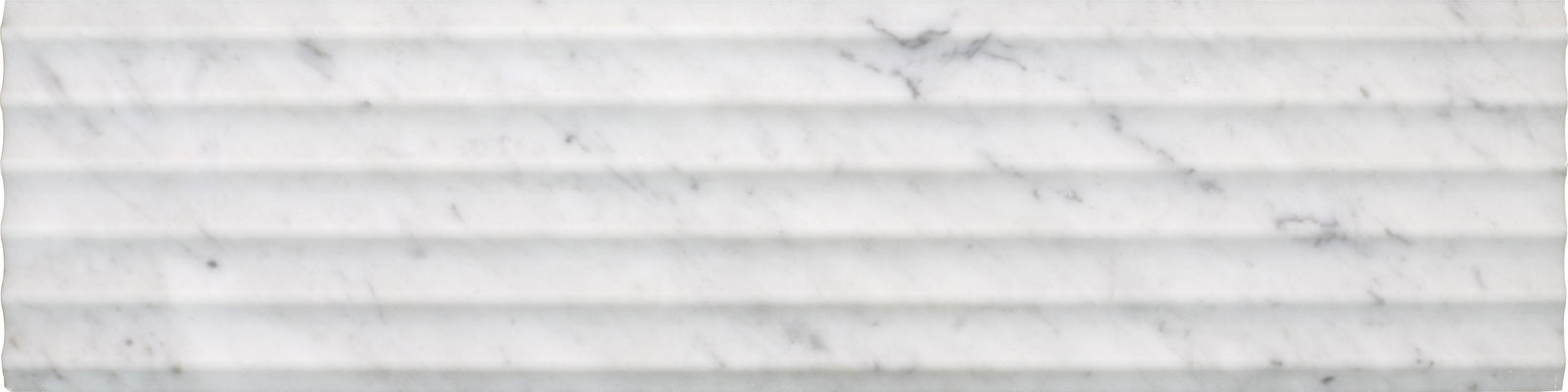 Bianco Carrara Honed Flute-In 6'' x 24''  x 3/8'' Field Tile Field Tile 