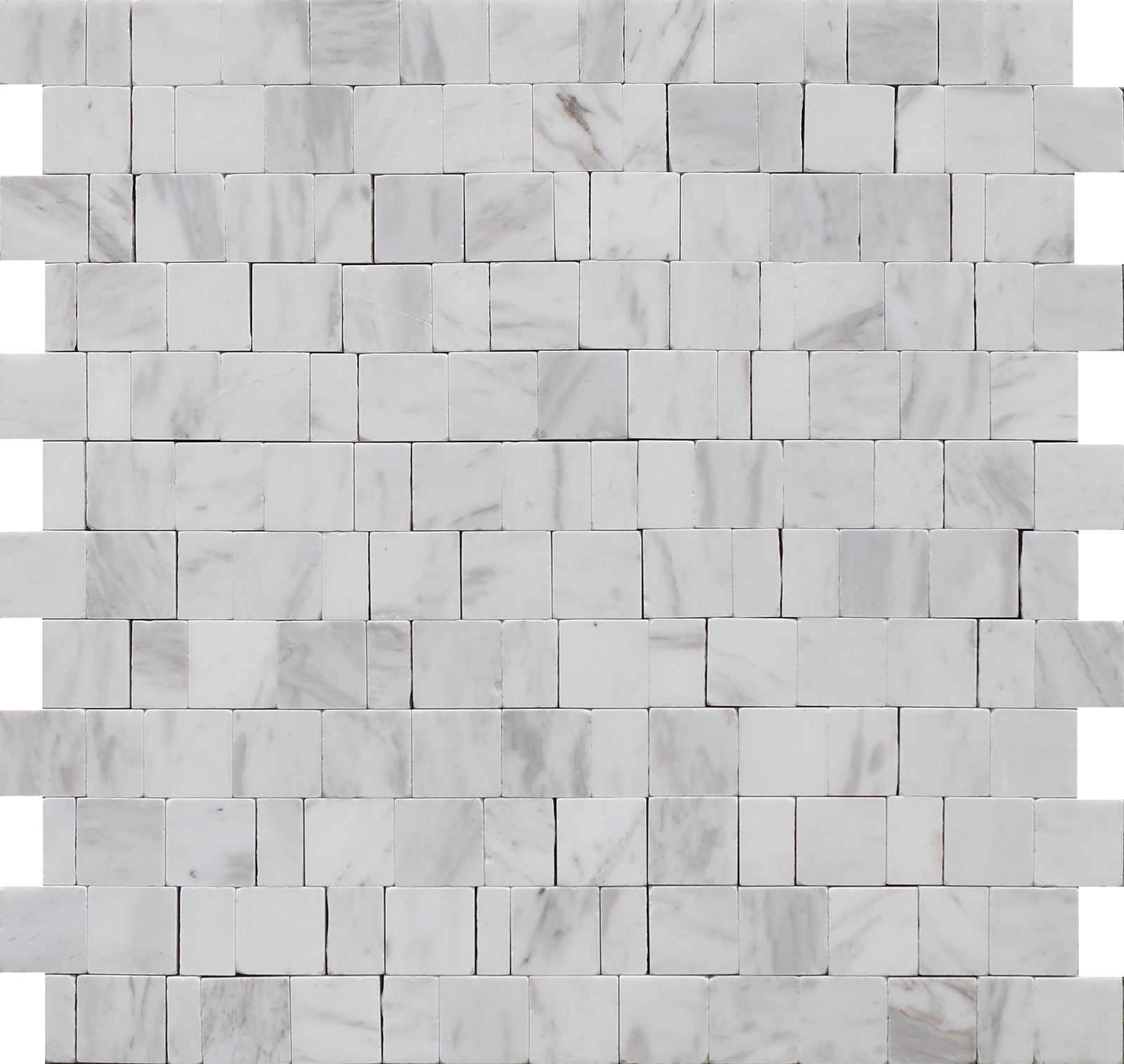 Volakas Broken Joint 004 Honed Mosaic Mosaic 