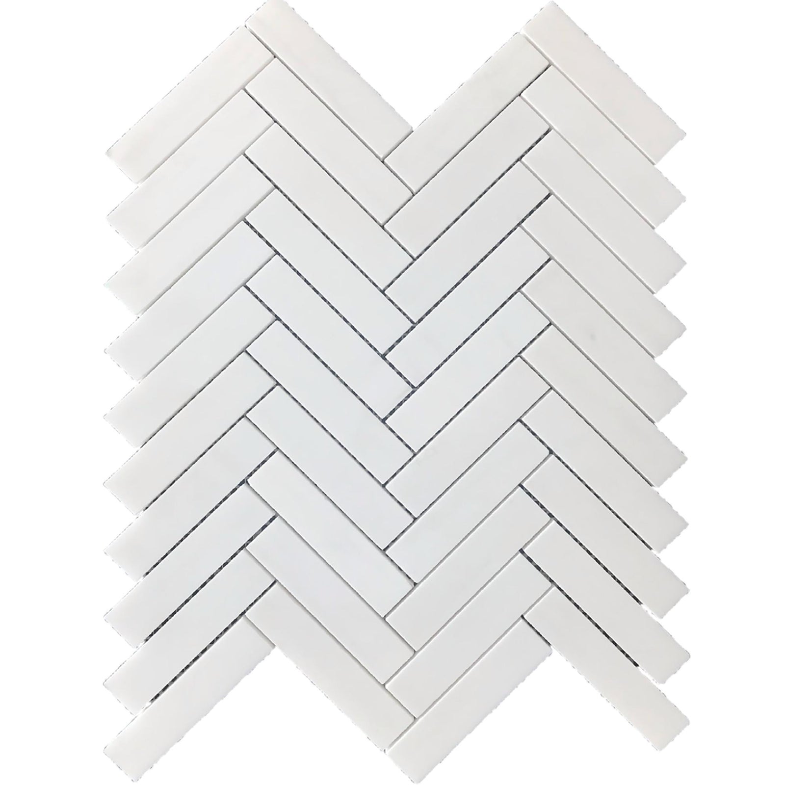 Glacier White Herringbone 1''x4'' Honed Mosaic Mosaic 