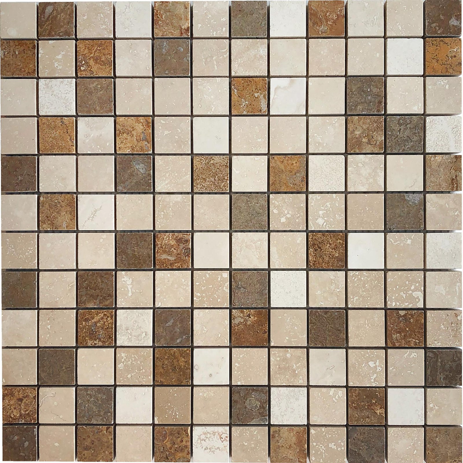 Classic Light CC & Kona Brown CC & Noce CC 1''x1'' Honed Mosaic Mosaic 