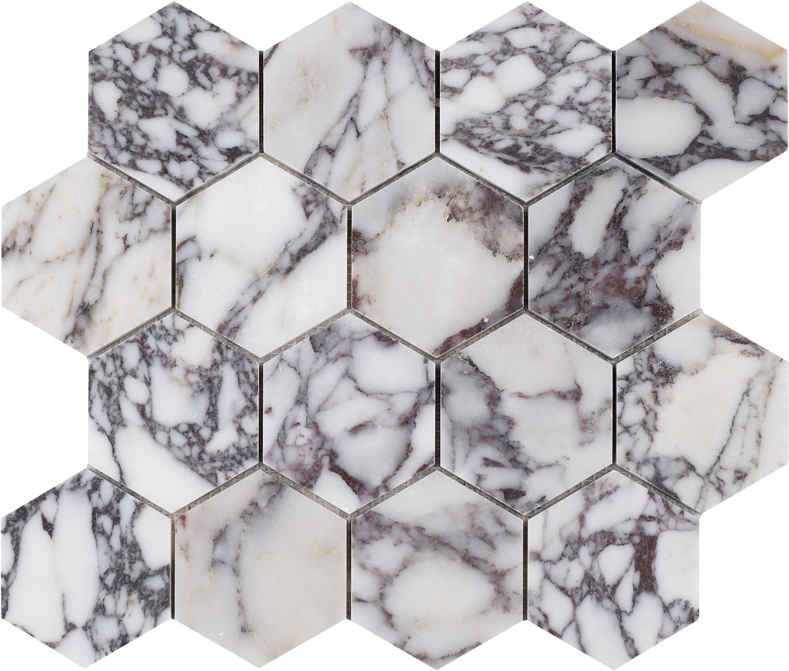 Calacatta Viola Hexagon 3'' Honed Mosaic Mosaic 