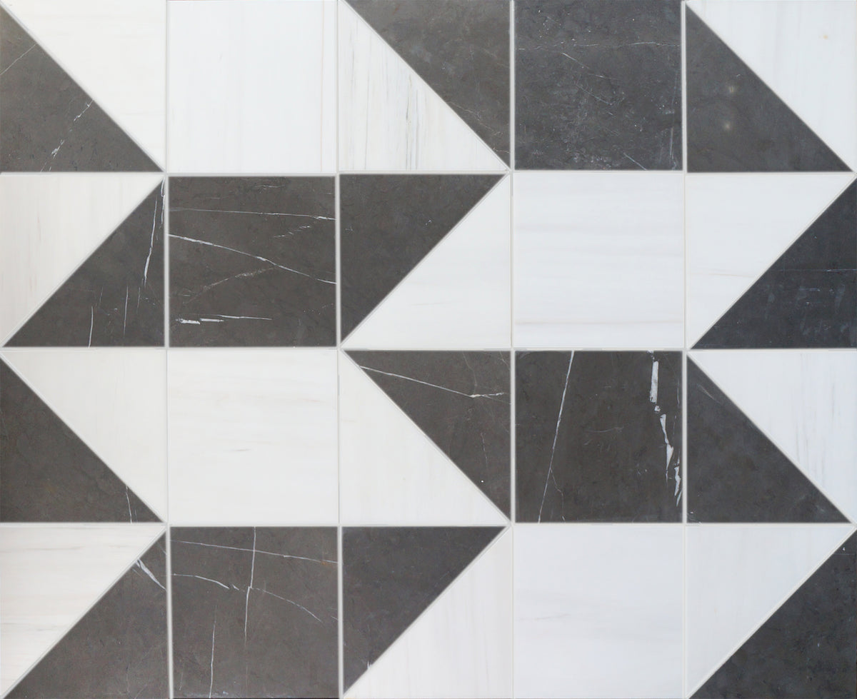 Glacier White Honed Diamond Triangle  x 3/8'' Field Tile Building Materials 