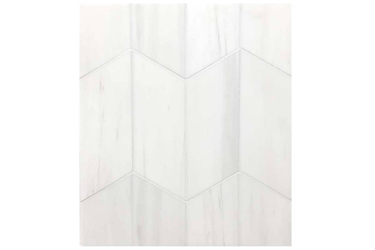 Glacier White Honed Swan Left 3/8&#39;&#39; Field Tile