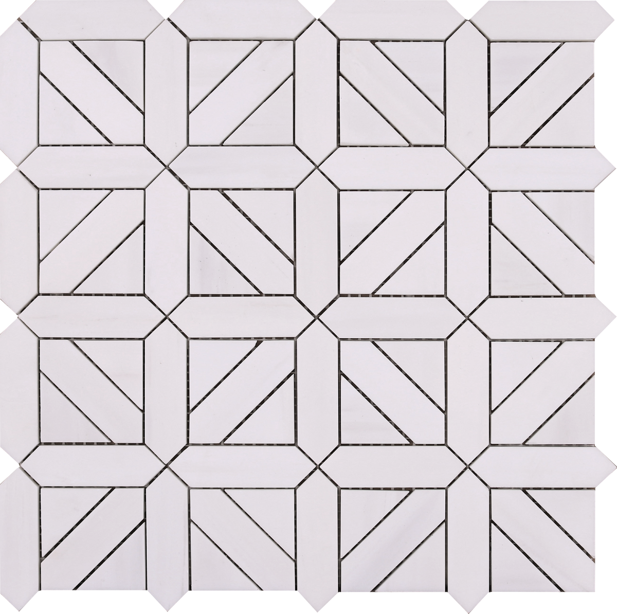 Glacier White Parquet Honed Mosaic