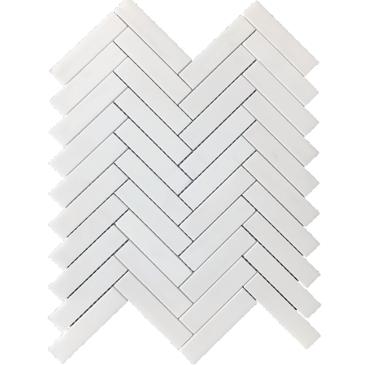 Glacier White Herringbone 1''x4'' Honed Mosaic