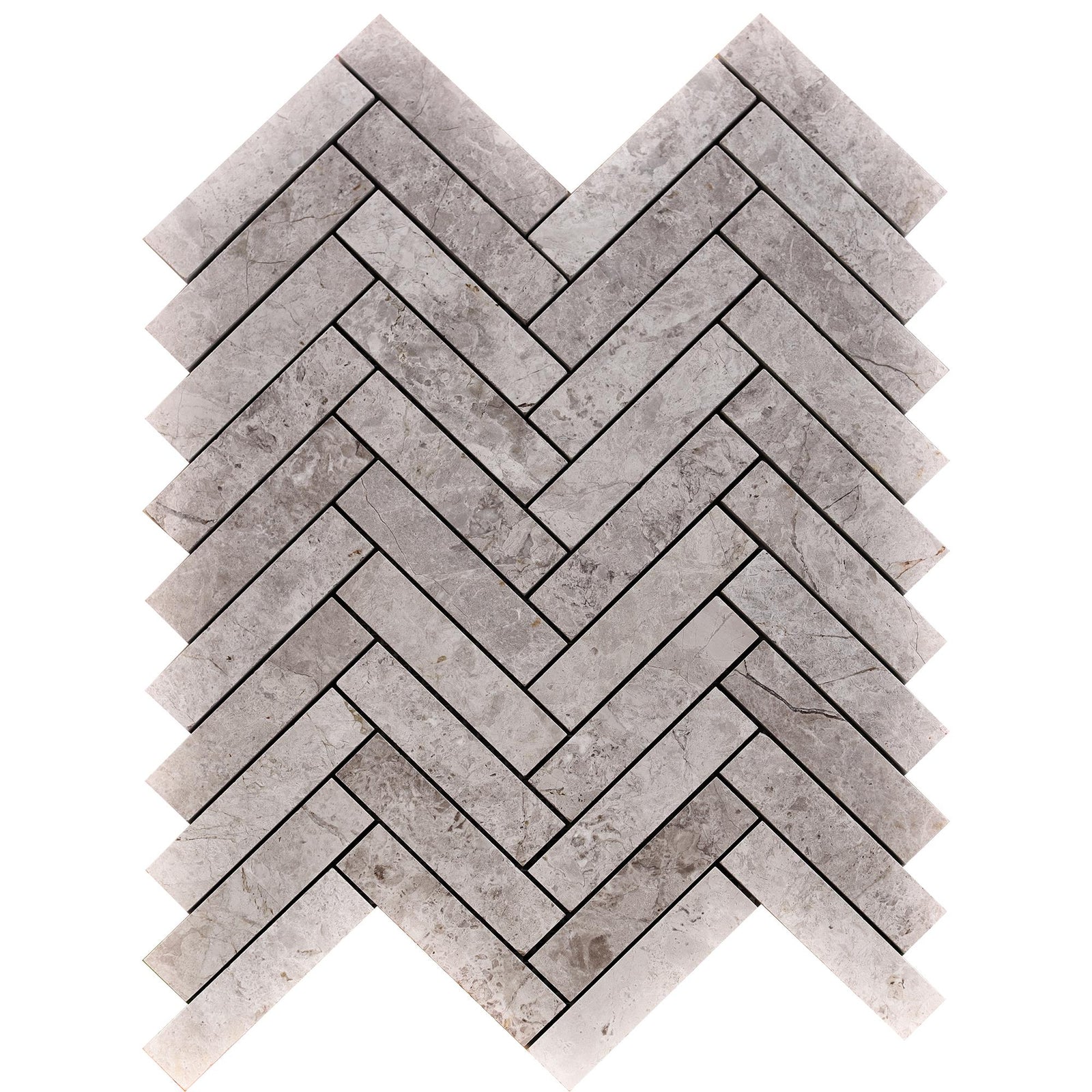 Tundra Blue & Tundra Grey Herringbone 1''x4'' Honed Mosaic Mosaic 