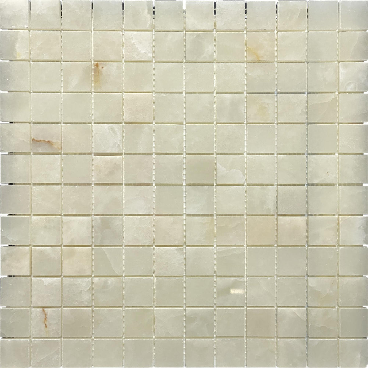 White Onyx 1&#39;&#39;x1&#39;&#39; Polished Mosaic