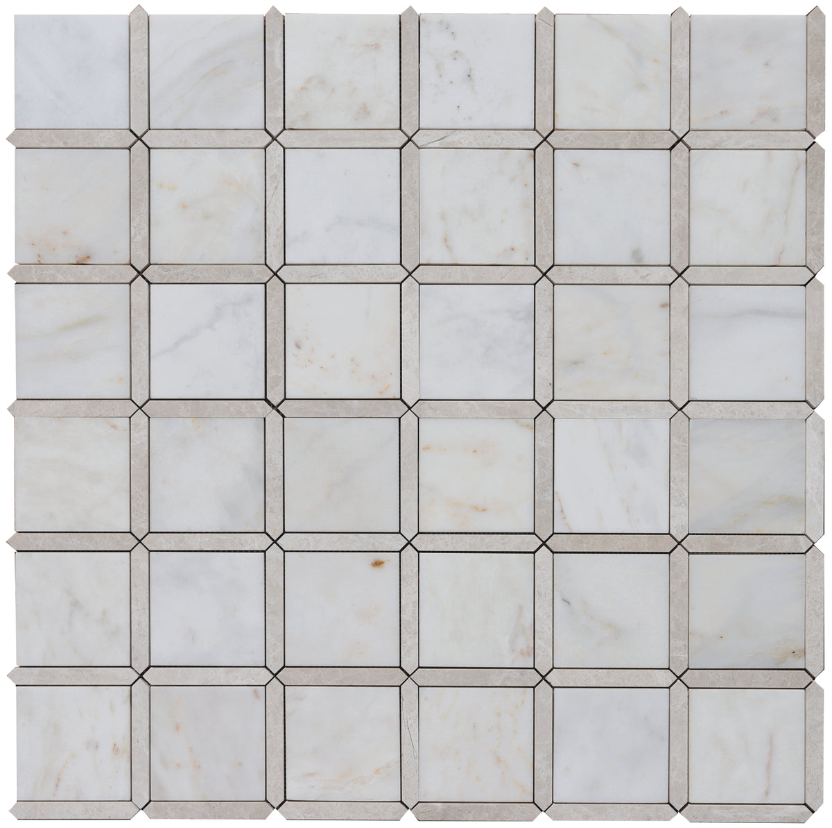 Vanillish Pearl & Afyon Sugar Venetian Picket Honed Mosaic