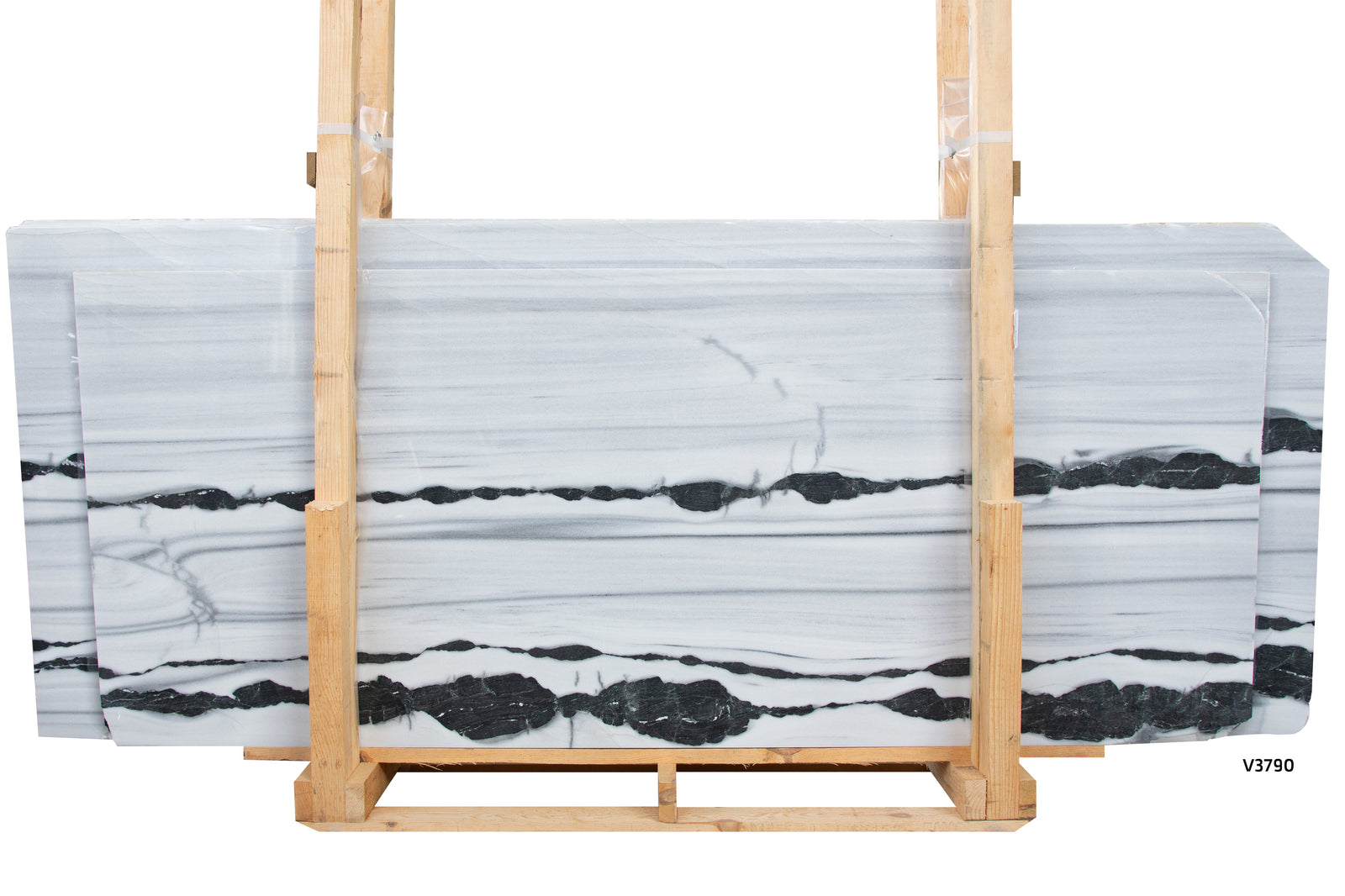 Panda White Polished 2CM Slab # V3790 Building Materials 