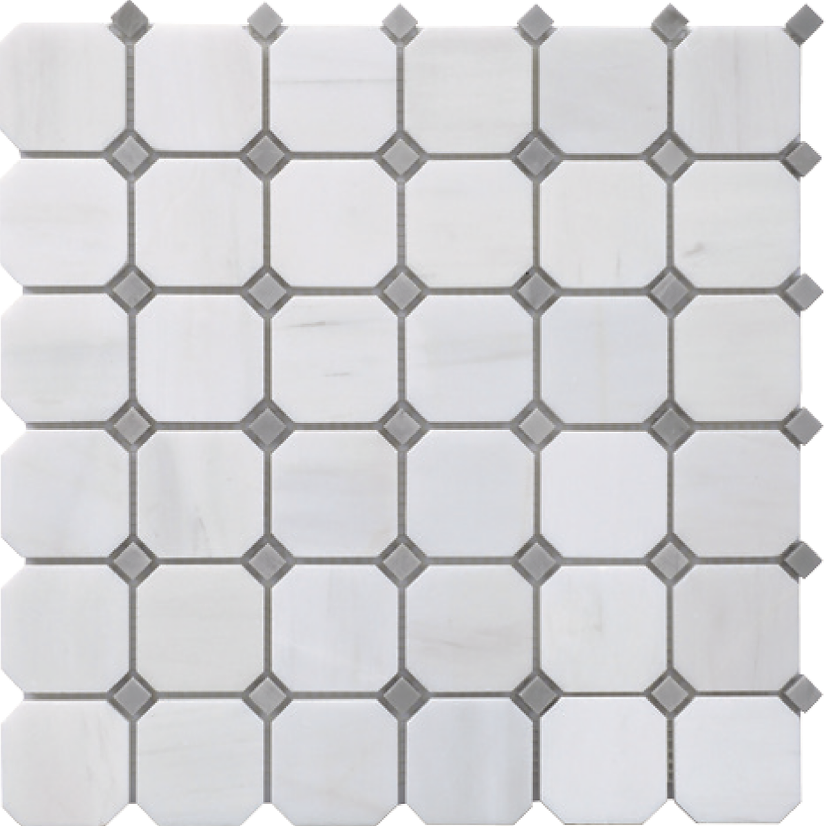 Glacier White & Ice Grey Octagon Polished Mosaic
