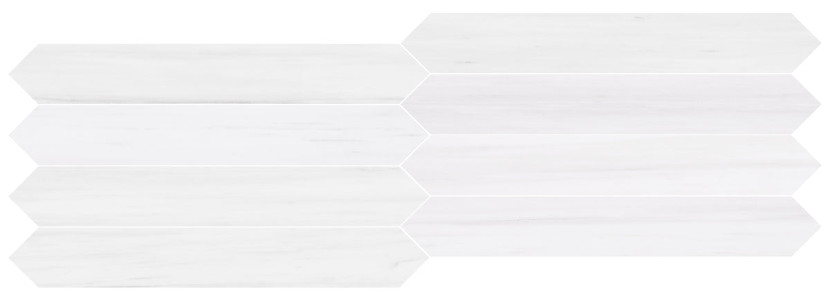 Glacier White Honed Picket 2''x12''  x 3/8'' Field Tile