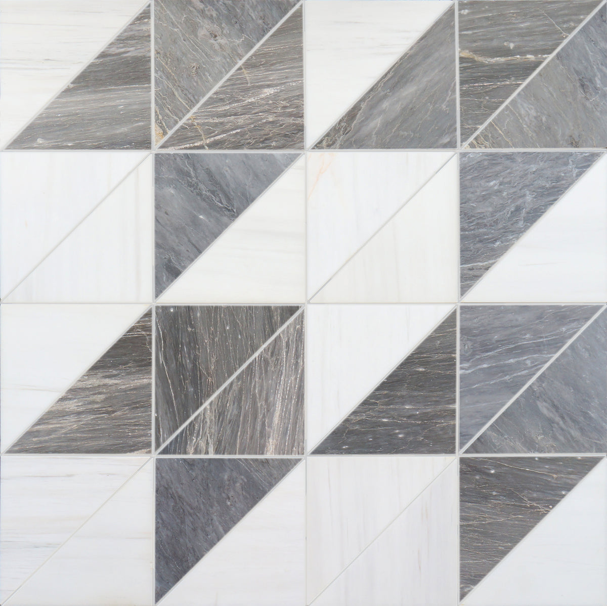 Glacier White Honed Diamond Triangle  x 3/8'' Field Tile