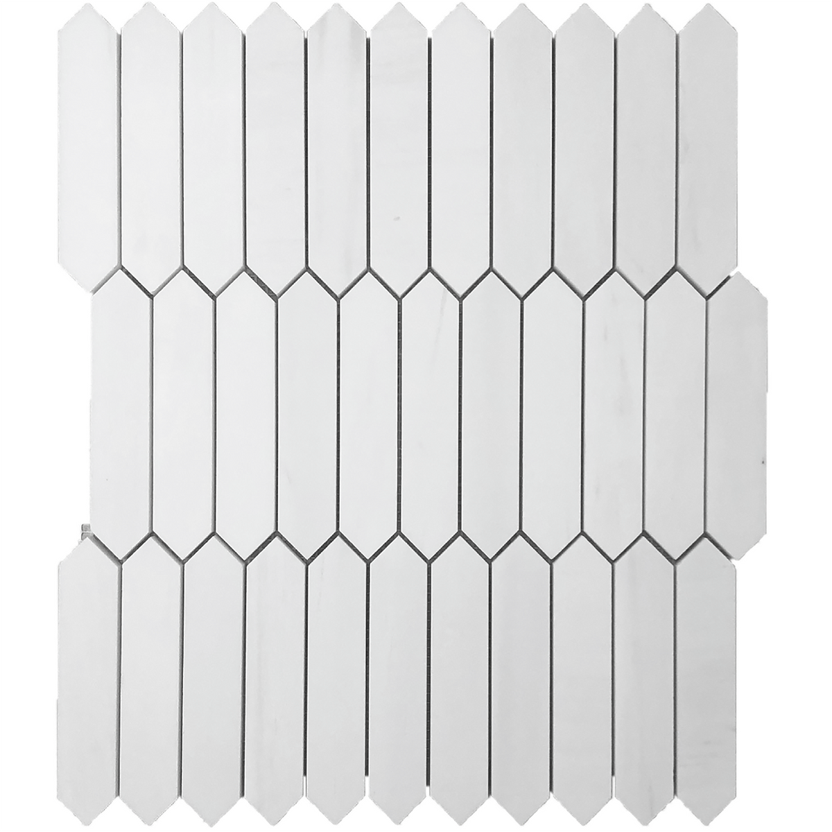 Glacier White Picket 1''x4'' Honed Mosaic