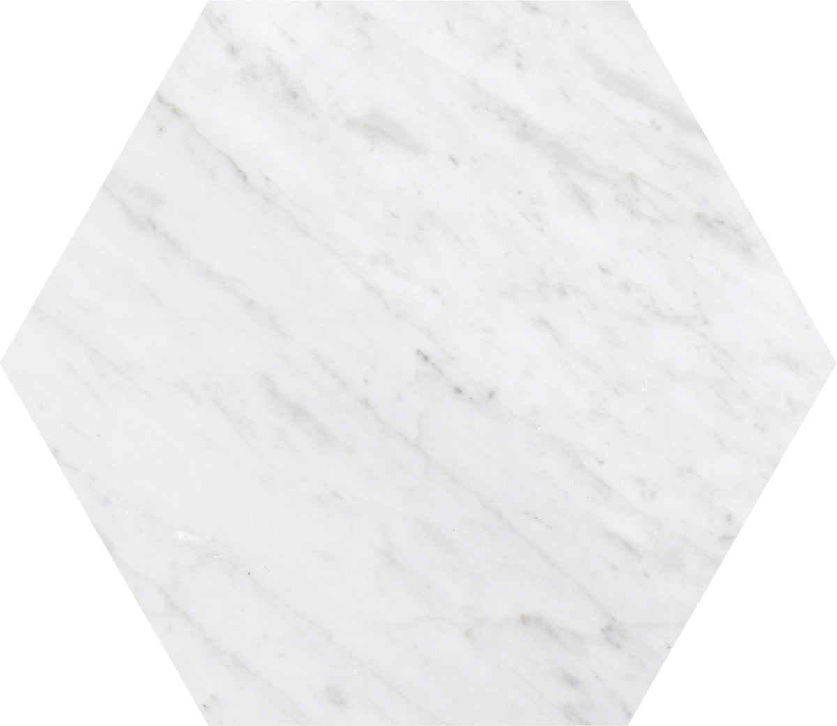 Bianco Carrara Honed Hexagon 10''  x 3/8'' Field Tile Building Materials 