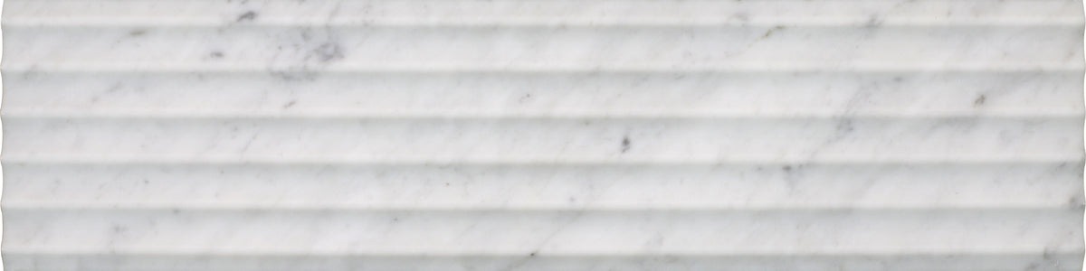 Bianco Carrara Honed Flute-In 6'' x 24''  x 3/8'' Field Tile